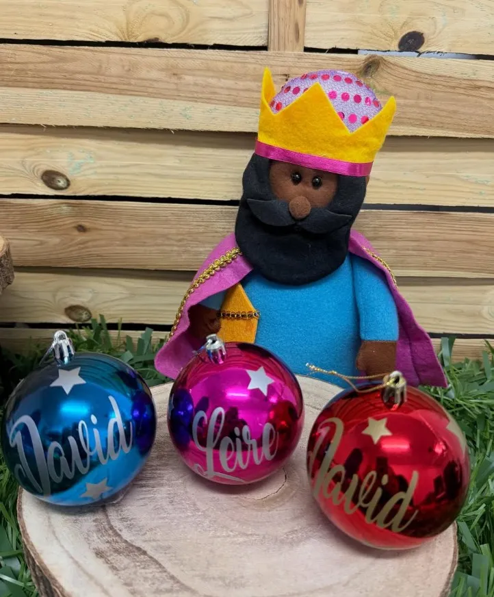 Bolas de Navidad personalizadas con nombre, hechas a mano